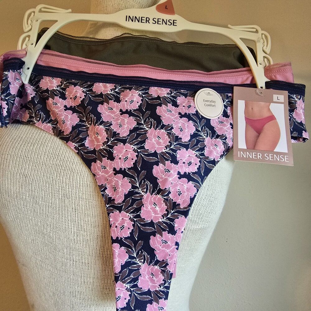 inner sense underwear 3 pack thong panty set Large floral